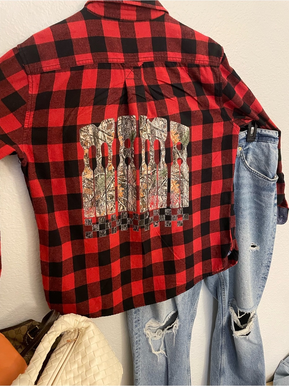 Red & Black Plaid Women’s Button-Up Shirt Jacket - Red/Black